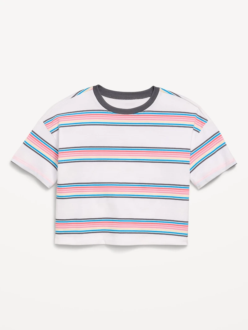 Oversized Short-Sleeve Cropped T-Shirt for Girls