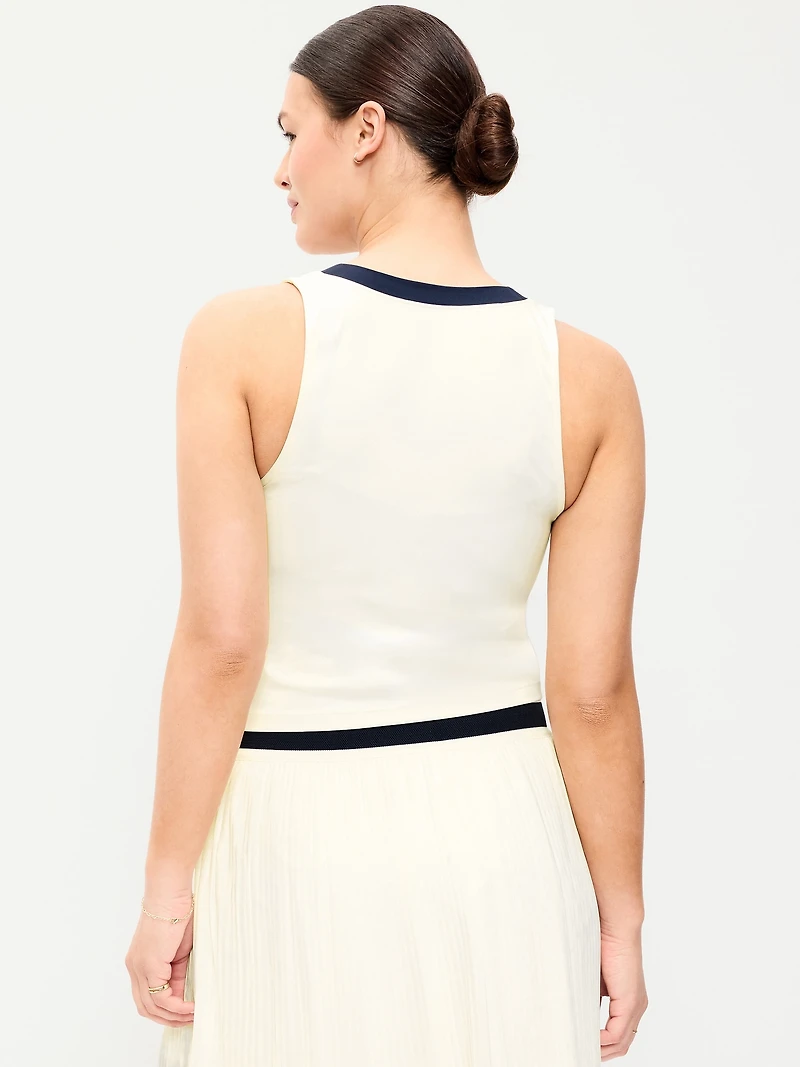 StudioSmooth Cropped Tennis Tank Top