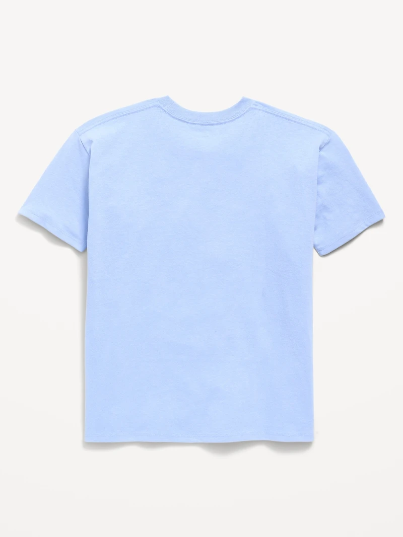 Oversized Short-Sleeve Graphic Tunic T-Shirt for Girls