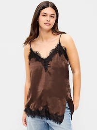 Asymmetrical Lace-Trim Cami Top