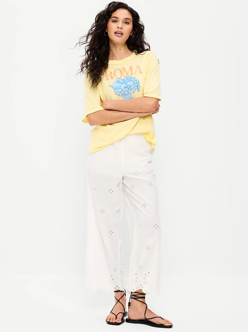 High-Waisted Cut Out Wide-Leg Pant