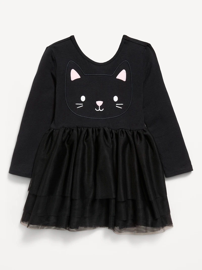 Long-Sleeve Halloween Tutu Dress for Toddler Girls