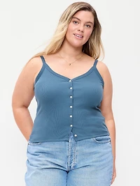 Button-Front Cami Tank Top