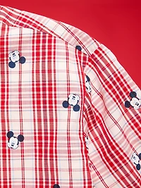 Old Navy x Disney Mickey Mouse Short-Sleeve Plaid Shirt for Boys
