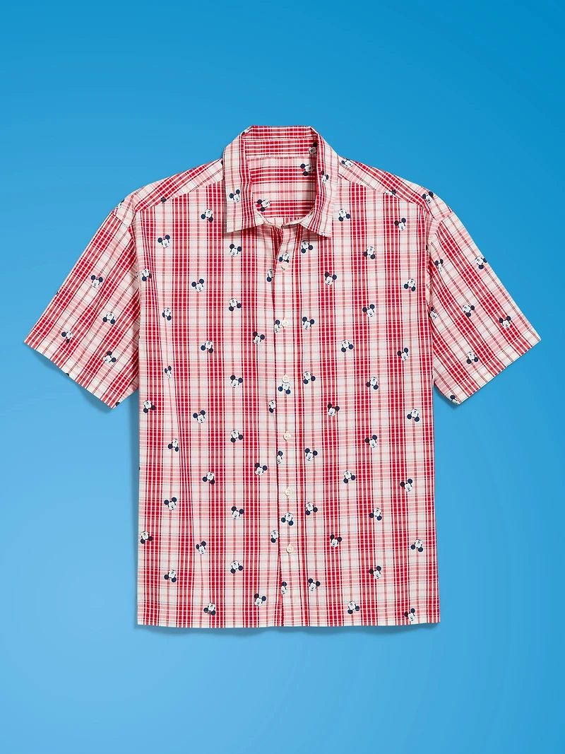 Old Navy x Disney Mickey Mouse Loose Fit Plaid Shirt for Men