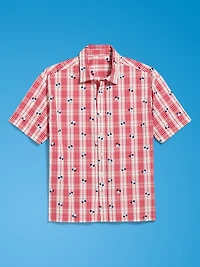 Old Navy x Disney Mickey Mouse Loose Fit Plaid Shirt for Men