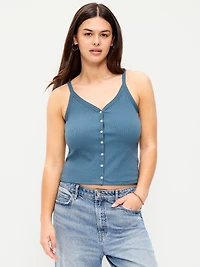 Button-Front Cami Tank Top
