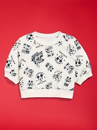 Old Navy x Disney Mickey Mouse Short-Sleeve Cropped Raglan Fleece Sweatshirt for Girls