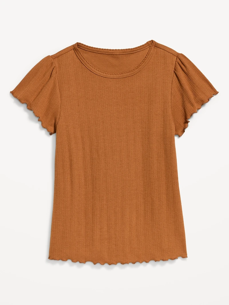 Lettuce-Edge Pointelle Top