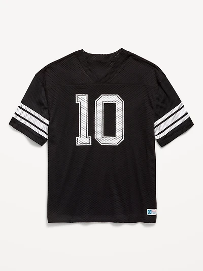 Oversized Mesh Graphic Football T-Shirt for Boys