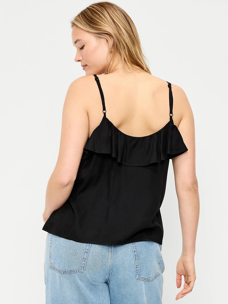 Ruffle-Front Tank Top