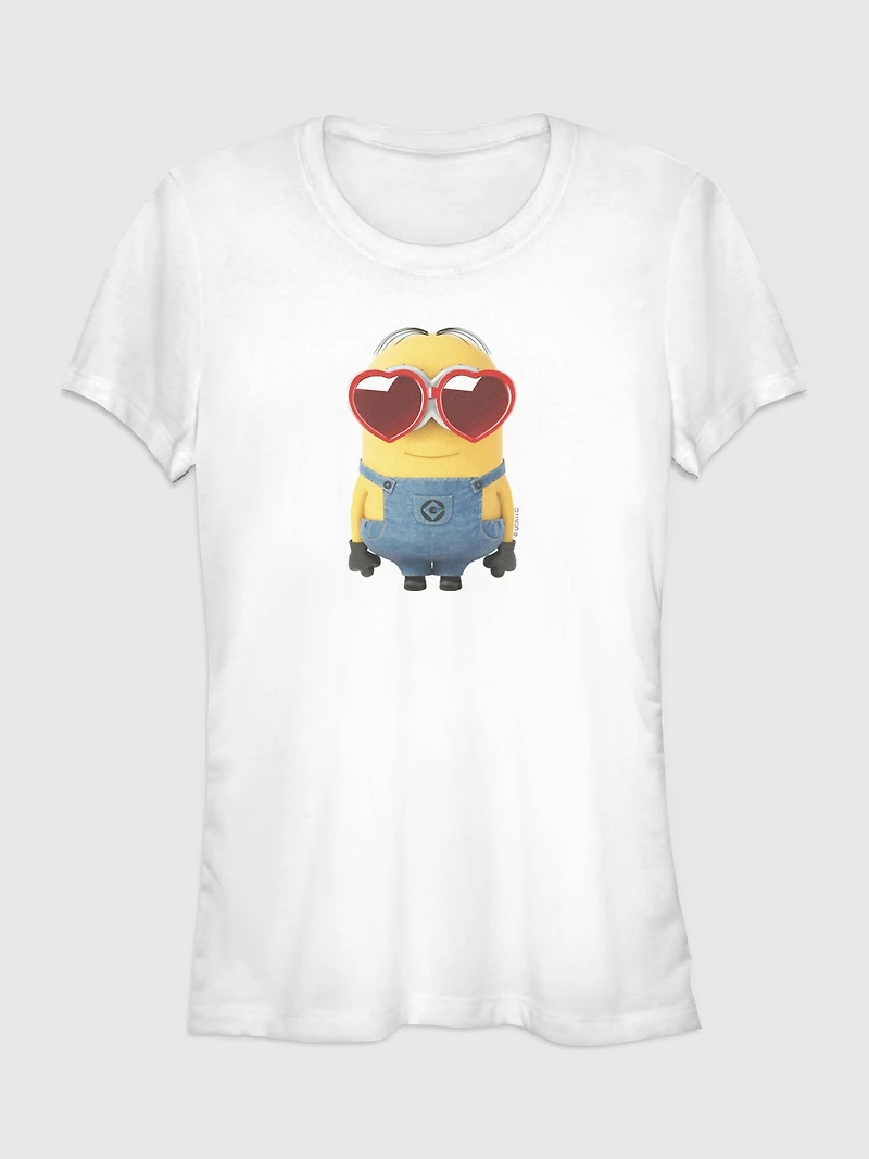 Big Minion Heart Glasses Graphic T-Shirt
