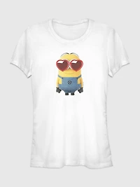 Big Minion Heart Glasses Graphic T-Shirt