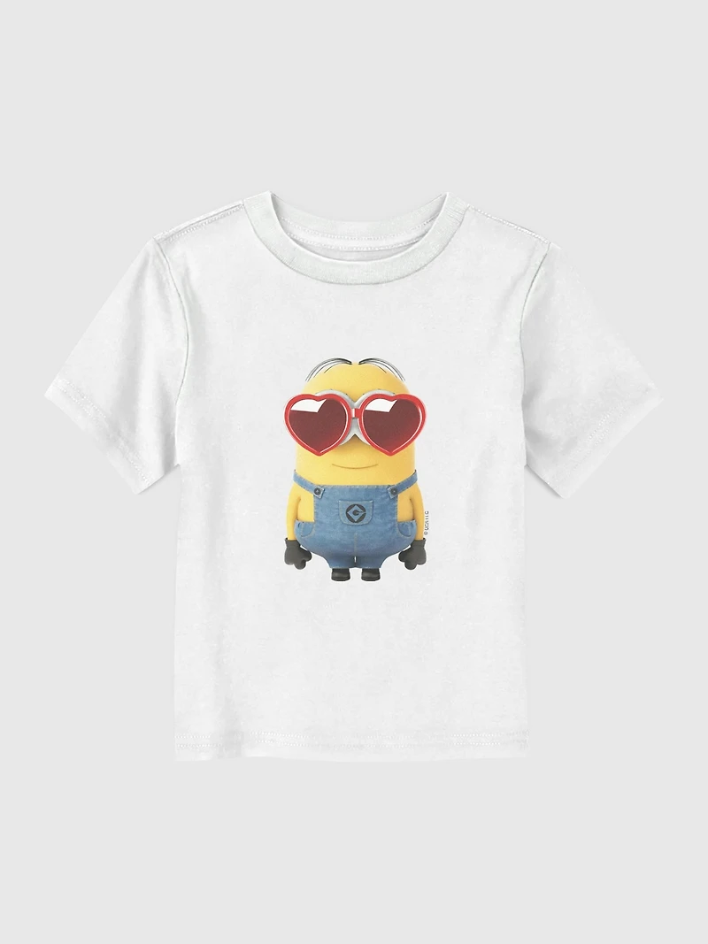 Big Minion Heart Glasses Graphic T-shirt for Toddler