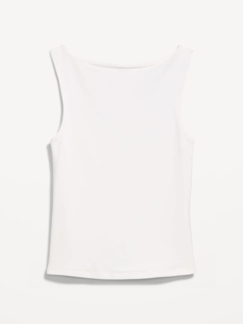 Hug Double-Layer Boat-Neck Top