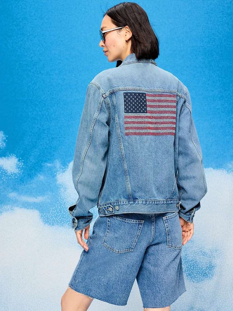 Old Navy x Disney Mickey Mouse Denim Trucker Jacket for Adults