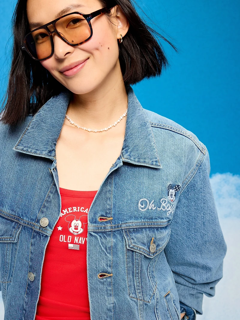 Old Navy x Disney Mickey Mouse Denim Trucker Jacket for Adults