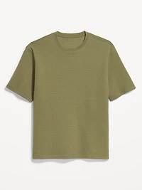 Relaxed Short-Sleeve Textured Waffle T-Shirt