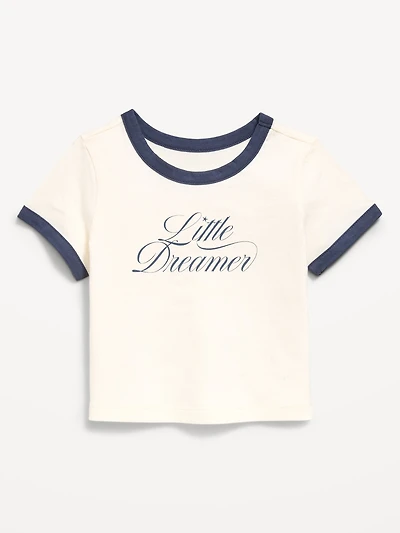 Short-Sleeve Ringer Graphic T-Shirt for Toddler Girls