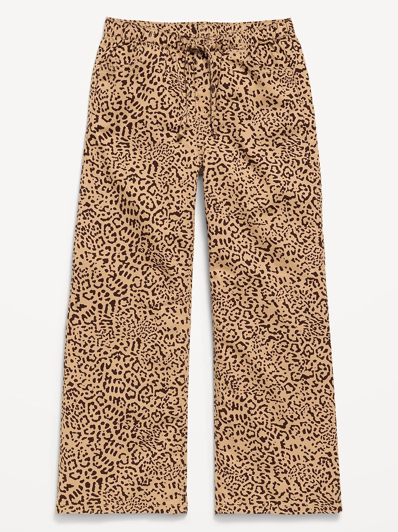 Pull-On Super Baggy Wide-Leg Twill Pants for Girls