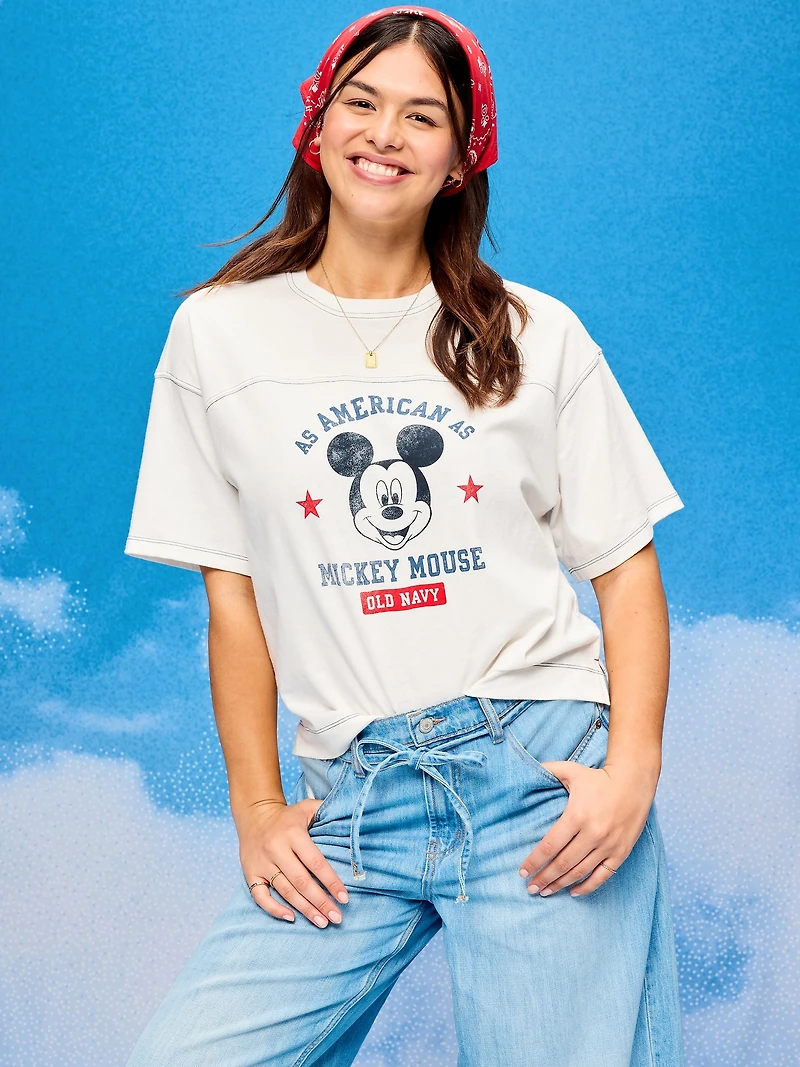 Old Navy x Disney Mickey Mouse Football-Style T-Shirt for Women
