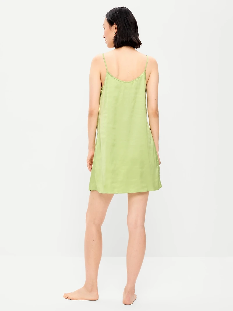 Satin Lace-Trim Sleep Dress