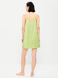 Satin Lace-Trim Sleep Dress