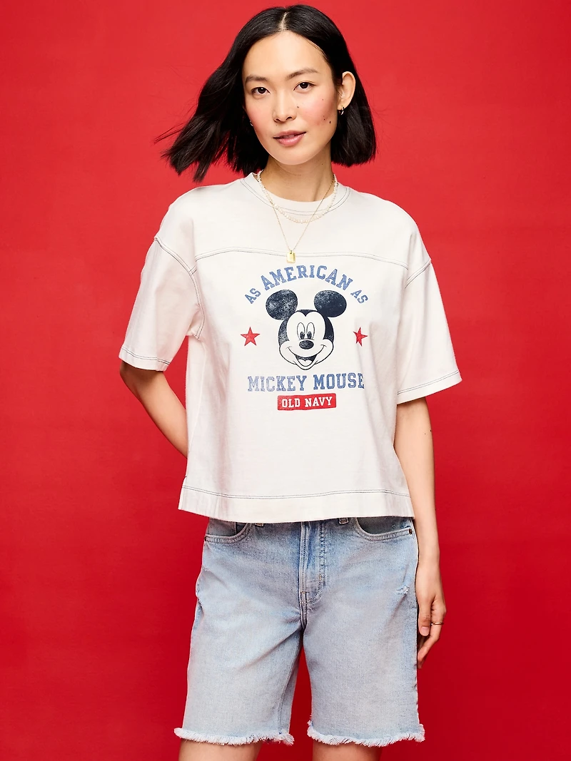 Old Navy x Disney Mickey Mouse Football-Style T-Shirt for Women