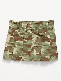 Pleated Utility Twill Skirt for Girls