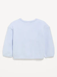 Long-Sleeve Waffle-Knit Pocket Sweatshirt for Baby