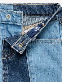 High-Waisted Pleated Jean Skirt for Toddler Girls