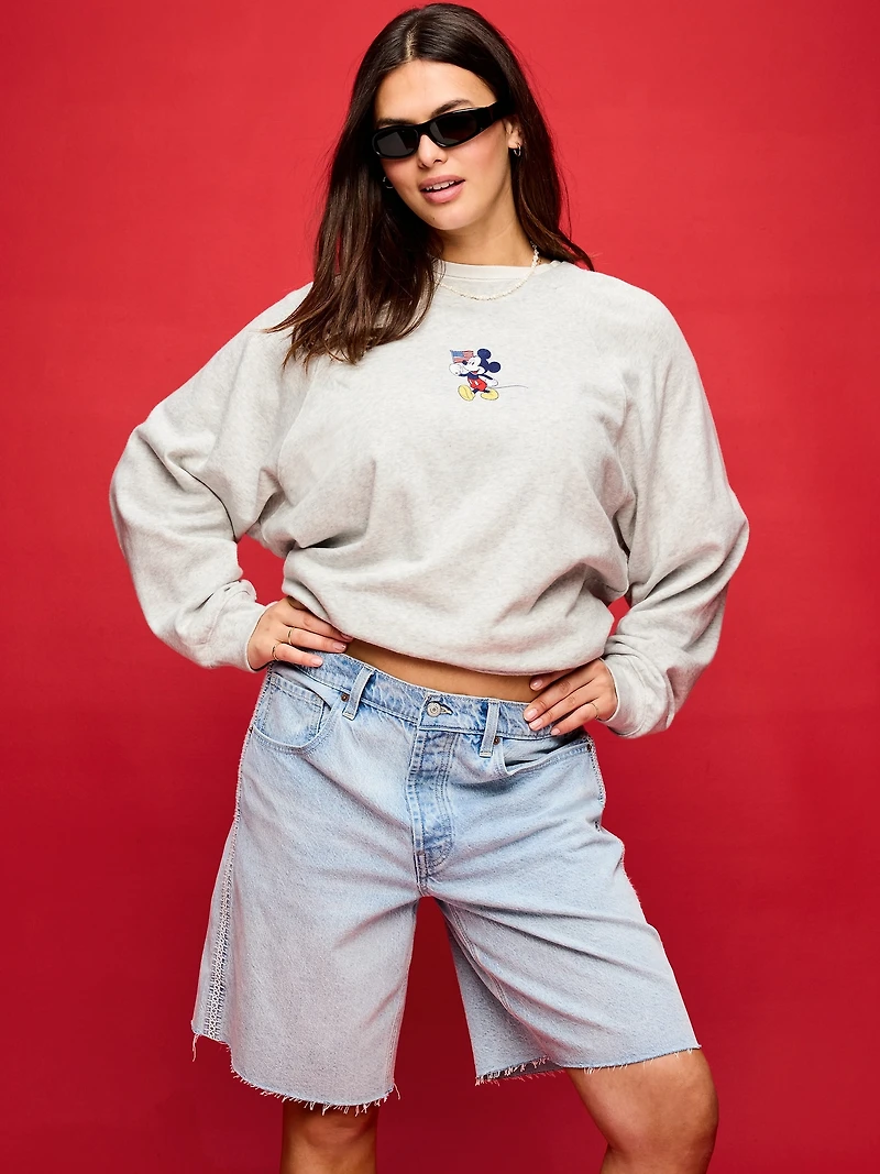 Old Navy x Disney Mickey Mouse Oversized Graphic Raglan Sweatshirt for Women
