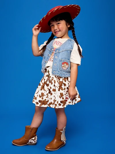 Old Navy x Pixar Toy Story Western Denim Skirt for Toddler Girls