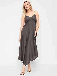 Fit & Flare Tie-Back Asymmetrical Midi Dress