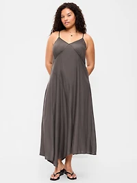 Fit & Flare Tie-Back Asymmetrical Midi Dress