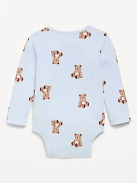 SoftMode Printed Long-Sleeve Ribbed Bodysuit for Baby