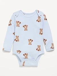 SoftMode Printed Long-Sleeve Ribbed Bodysuit for Baby