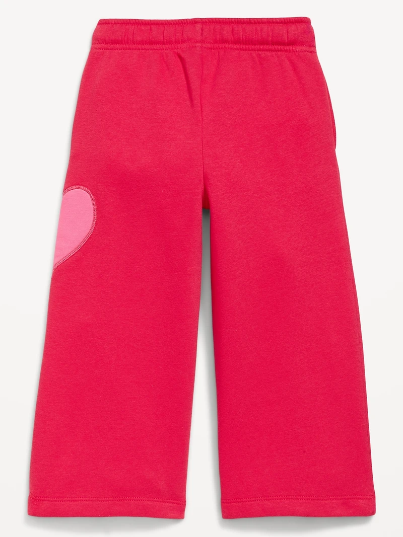 Wide-Leg Graphic Sweatpants for Toddler Girls