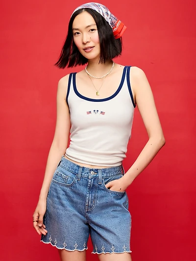 Old Navy x Disney Mickey Mouse Ribbed Scoop-Neck Tank Top for Women