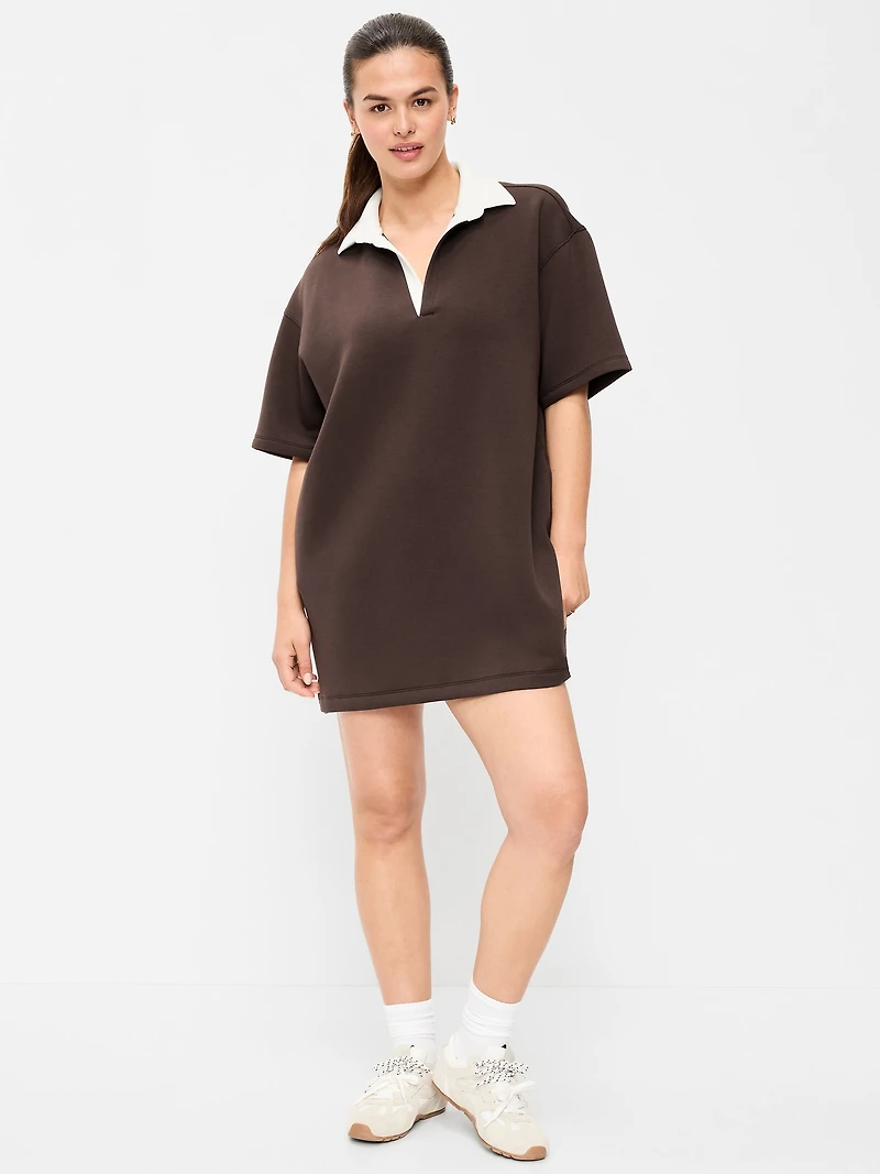 Bounce Fleece Short-Sleeve Polo Dress