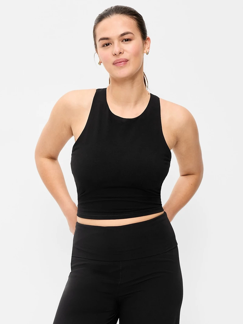 Medium Support PowerSoft High-Neck Racerback Sports Bra