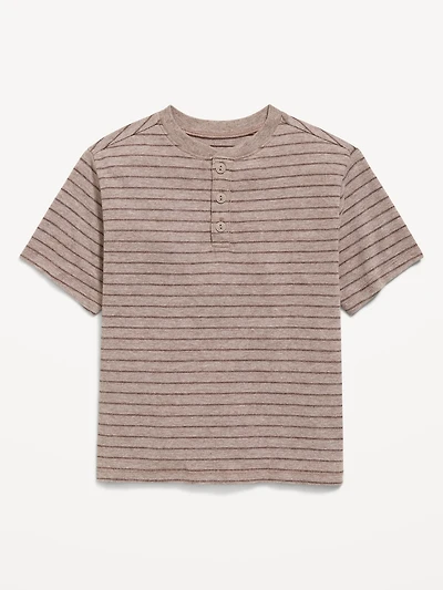 Short-Sleeve Textured Striped Henley T-Shirt for Toddler Boys
