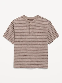 Short-Sleeve Textured Striped Henley T-Shirt for Toddler Boys