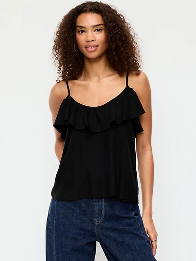 Ruffle-Front Tank Top