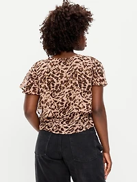 Tiered Ruffle Tie-Front Top