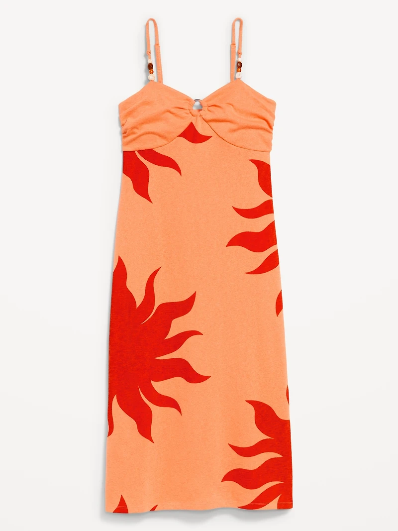 Beaded-Strap Beach Midi Dress