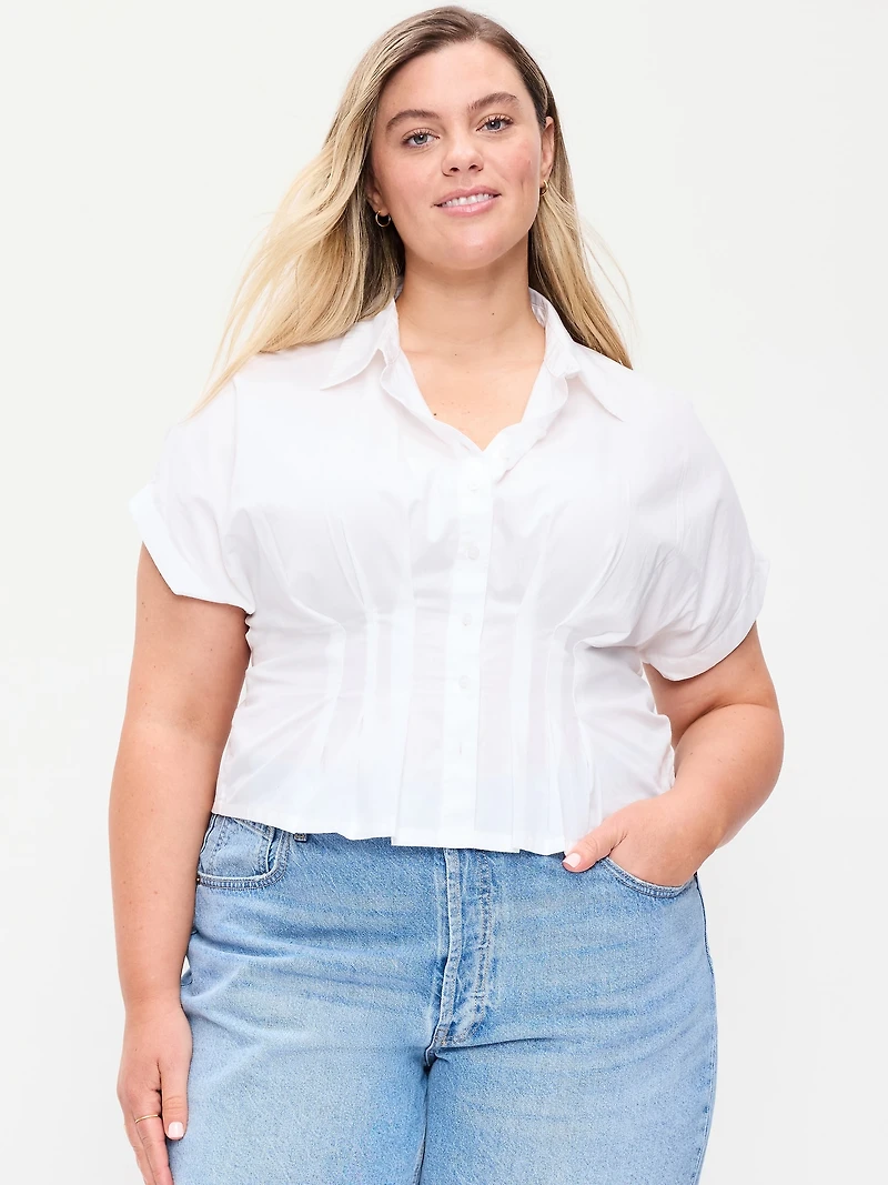 Slim-Waisted Button-Down Shirt