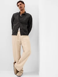 Linen-Blend Chore Jacket