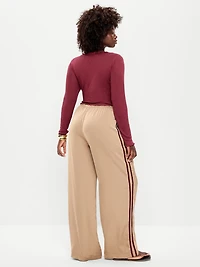 High-Waisted Satin Track Pants