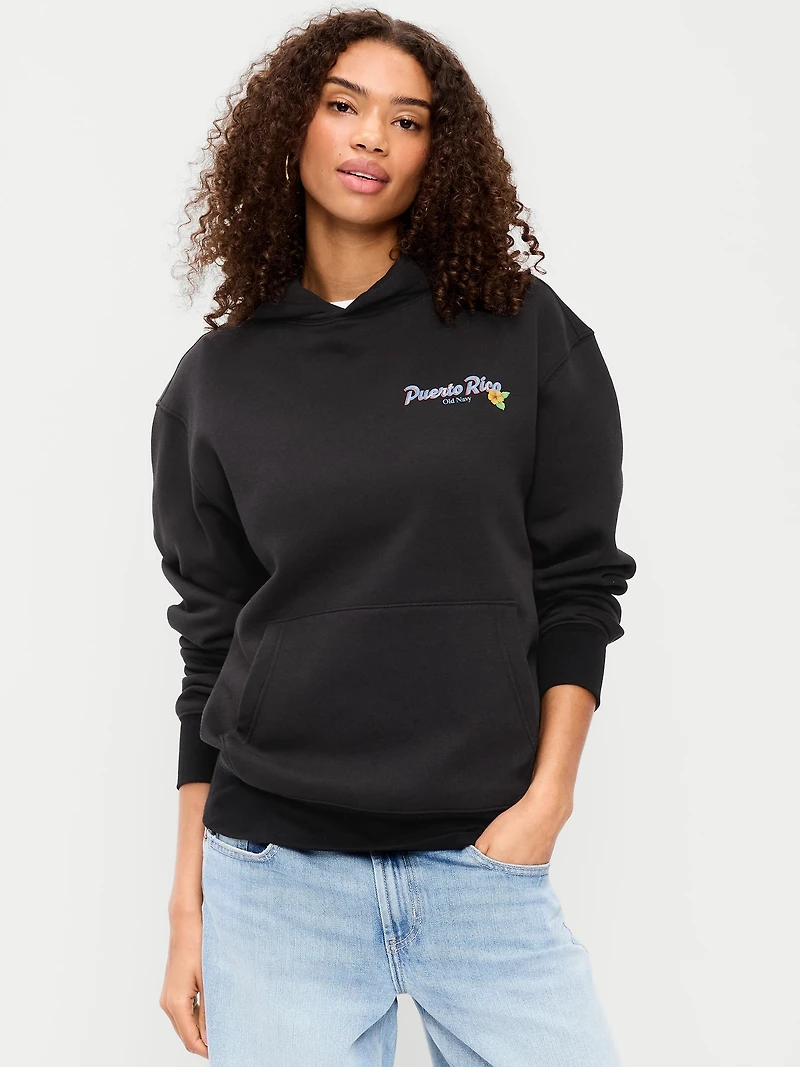 Logo-Graphic Popover Hoodie